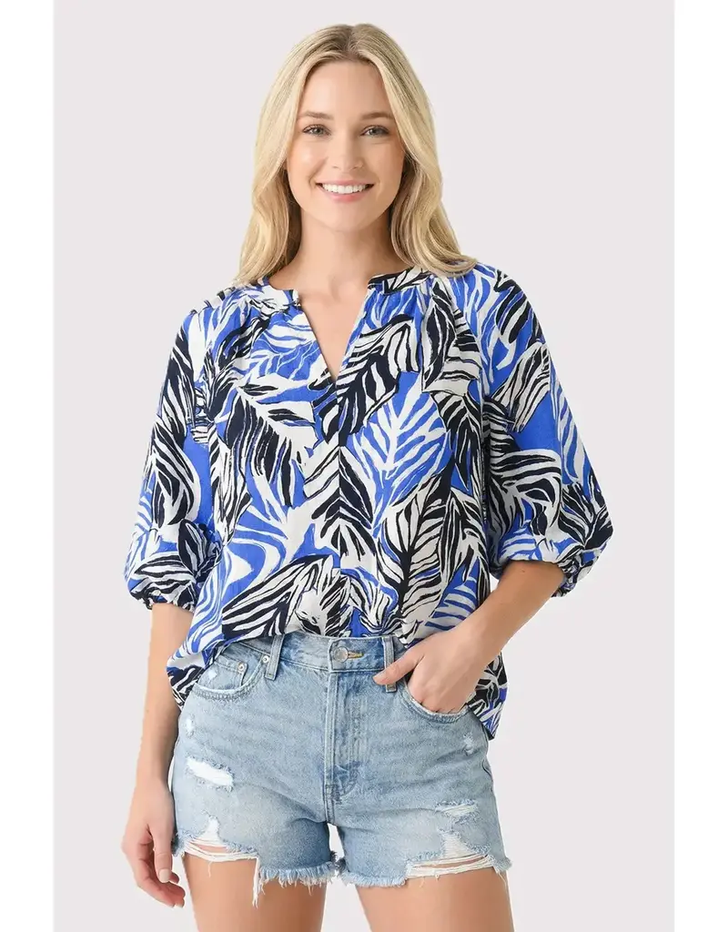 Island Time Floral Bubble Sleeve Top