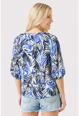 Island Time Floral Bubble Sleeve Top