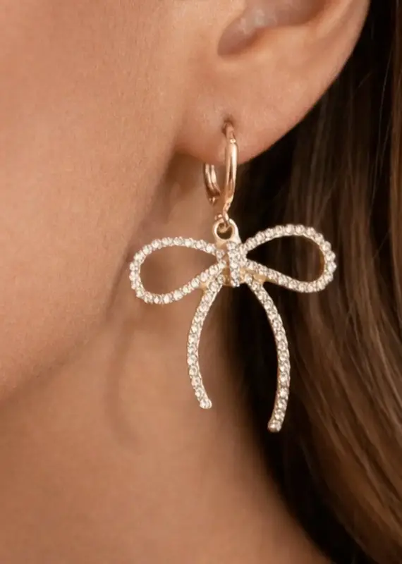 Trendy Gold Bow Knot Earrings