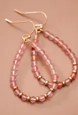 Natural Stone Beaded Teardrop Wire Earrings