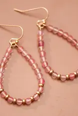 Natural Stone Beaded Teardrop Wire Earrings