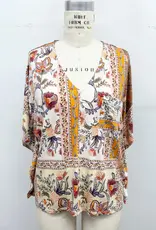 Bethany Boho Floral Border Print Top