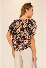 Cassie Coastal Bloom Print Top