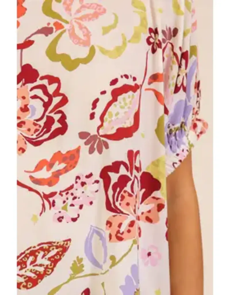 Cassie Coastal Bloom Print Top