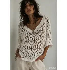 Lacey Geo V-Neck Crochet Top