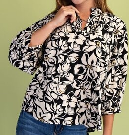 Tina Floral Print Textured Top