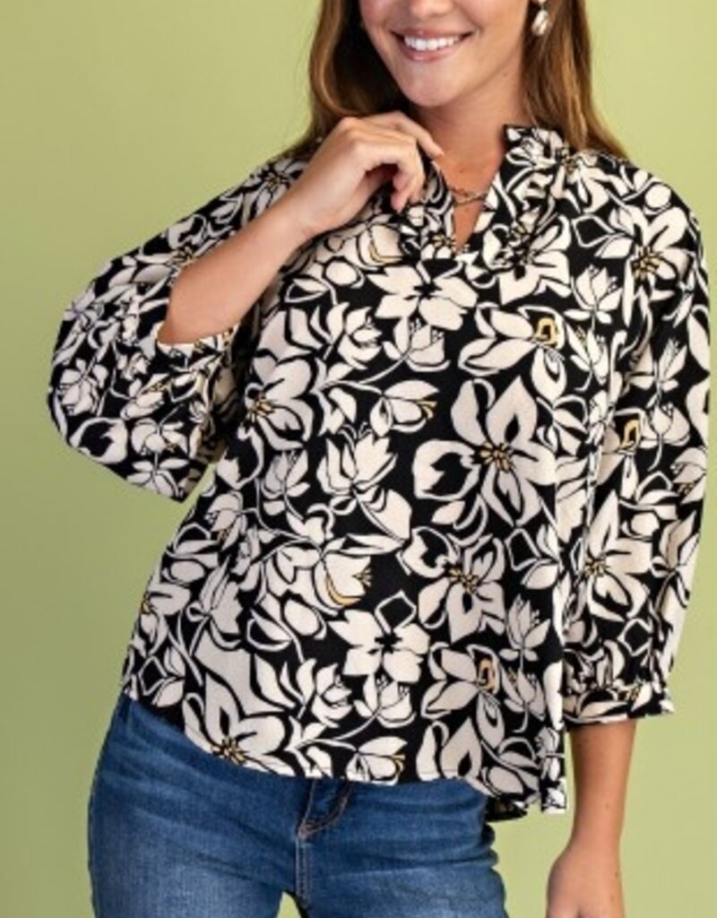Tina Floral Print Textured Top