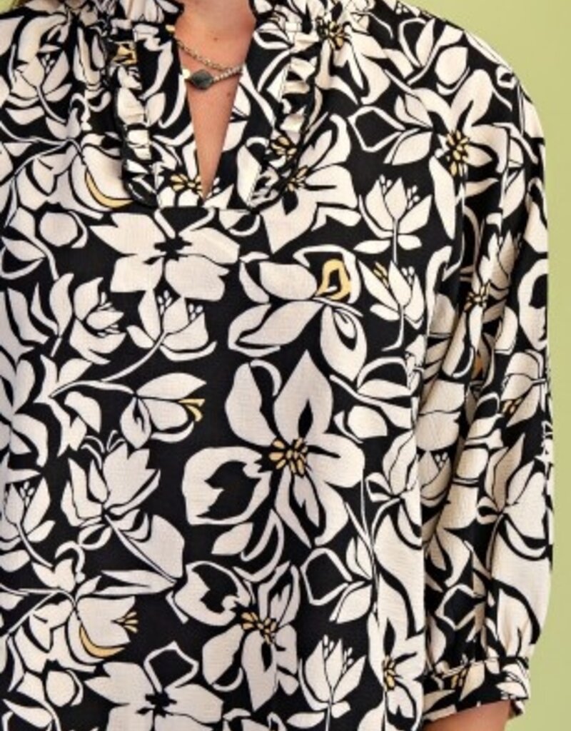 Tina Floral Print Textured Top