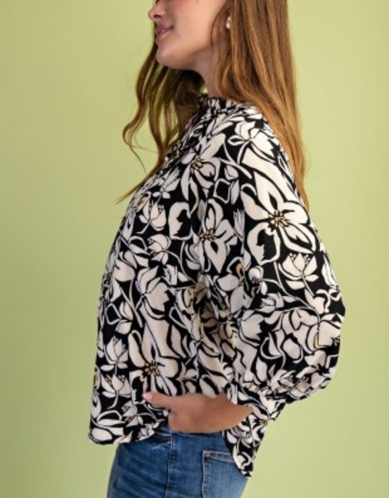 Tina Floral Print Textured Top