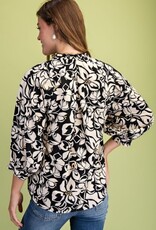 Tina Floral Print Textured Top