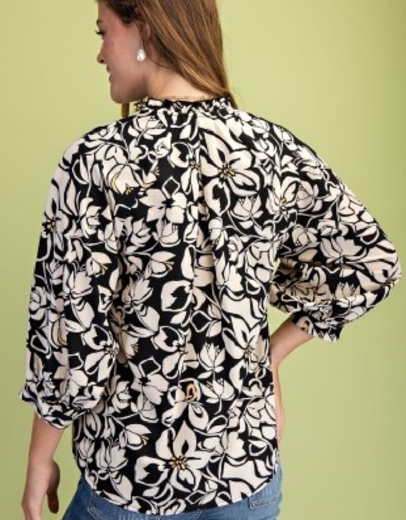 Tina Floral Print Textured Top