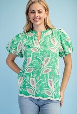 Floral Embroidered V-neck Blouse