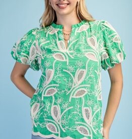 Floral Embroidered V-neck Blouse