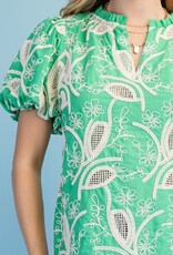 Floral Embroidered V-neck Blouse