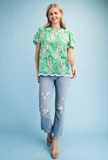 Floral Embroidered V-neck Blouse