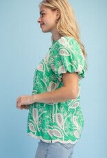 Floral Embroidered V-neck Blouse