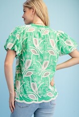 Floral Embroidered V-neck Blouse