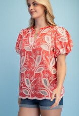 Floral Embroidered V-neck Blouse Emerald