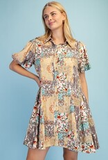 Mary Mixed Print Shirt Dress
