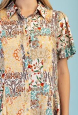 Mary Mixed Print Shirt Dress