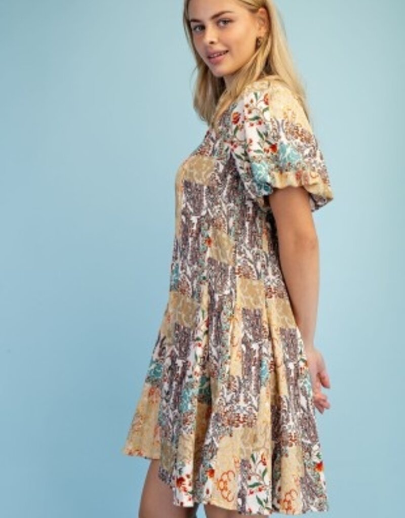 Mary Mixed Print Shirt Dress