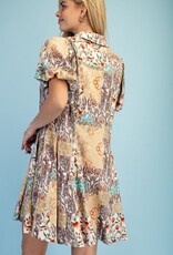 Mary Mixed Print Shirt Dress