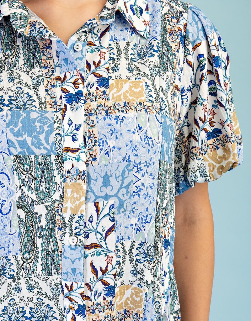 Mary Mixed Print Shirt Dress