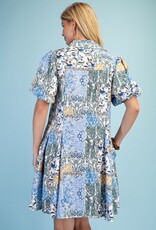 Mary Mixed Print Shirt Dress