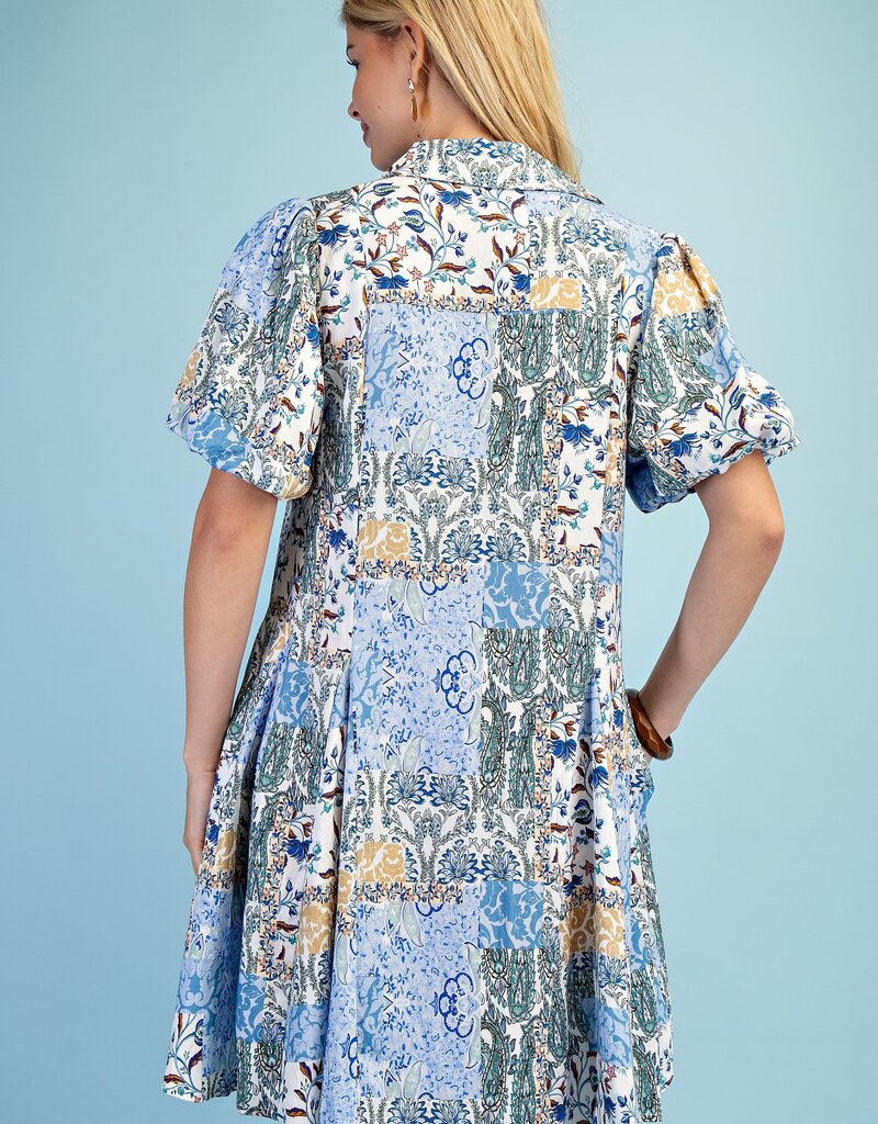 Mary Mixed Print Shirt Dress