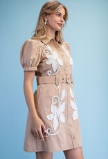 Leslie Linen Bleted Shirt Dress
