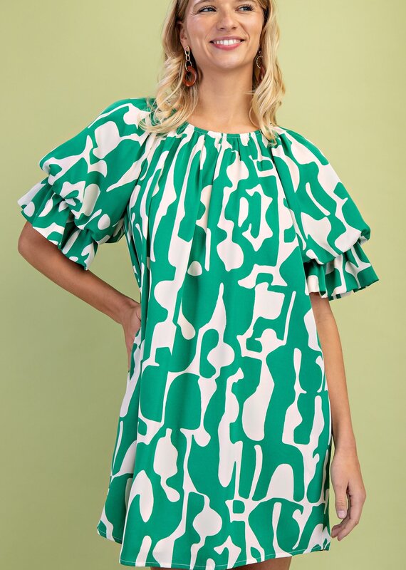 Ginger Geometric Print Loose Fit Dress