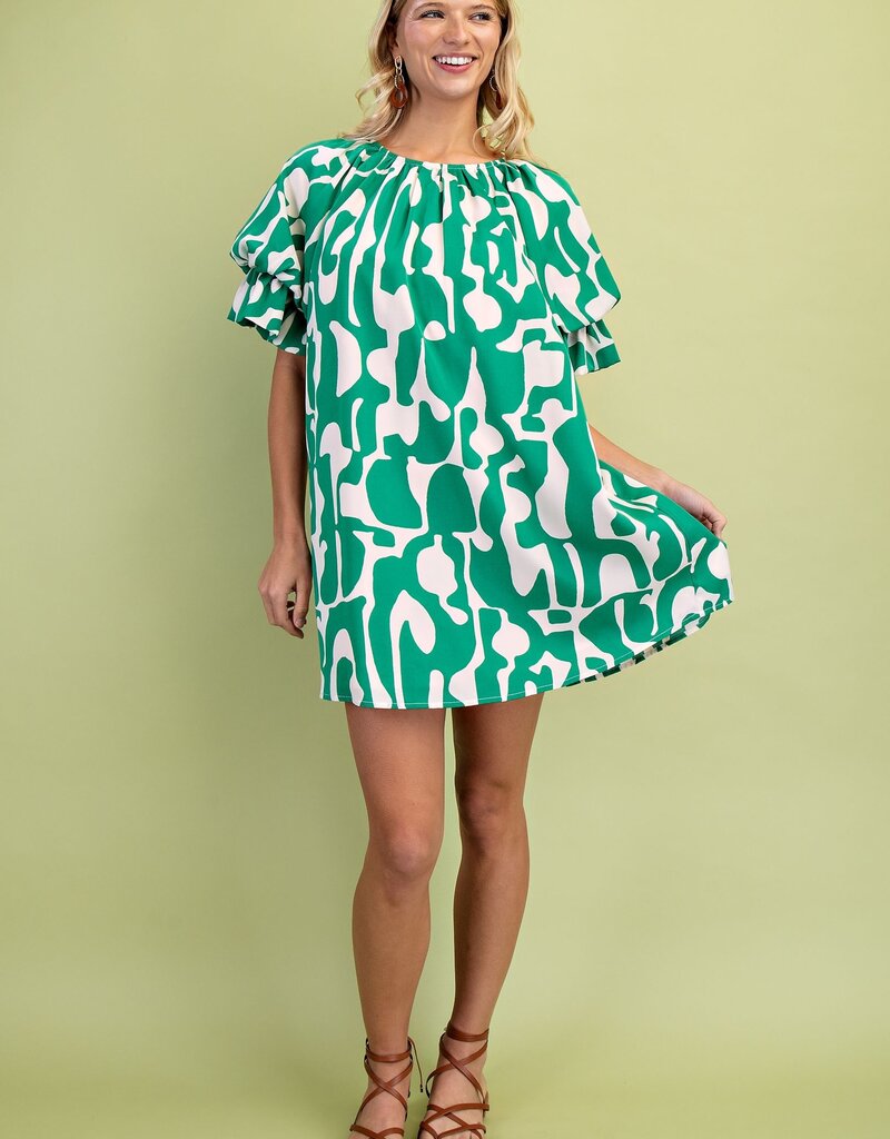 Ginger Geometric Print Loose Fit Dress