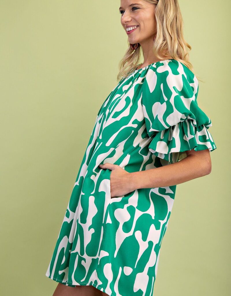 Ginger Geometric Print Loose Fit Dress