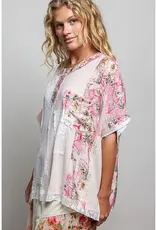 Unique Patchwork Lace Floral Knit Top - Available in Natural & Pink