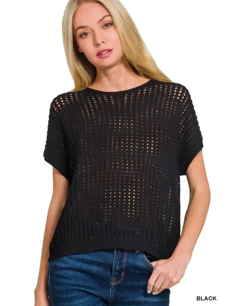 Charlotte  Waffle Crochet Knit  Sweater - Available in 7 colors