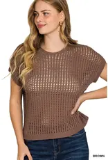 Charlotte  Waffle Crochet Knit  Sweater - Available in 7 colors