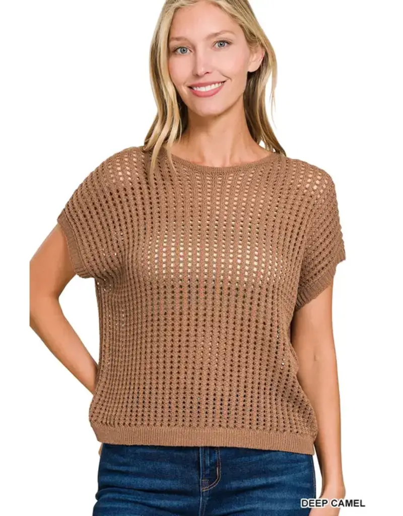 Charlotte  Waffle Crochet Knit  Sweater - Available in 7 colors