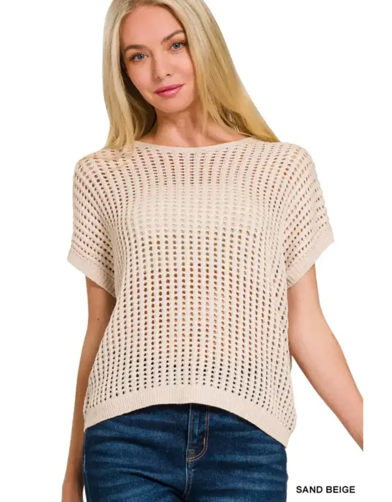 Charlotte  Waffle Crochet Knit  Sweater - Available in 7 colors