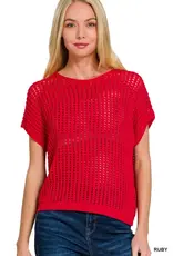 Charlotte  Waffle Crochet Knit  Sweater - Available in 7 colors