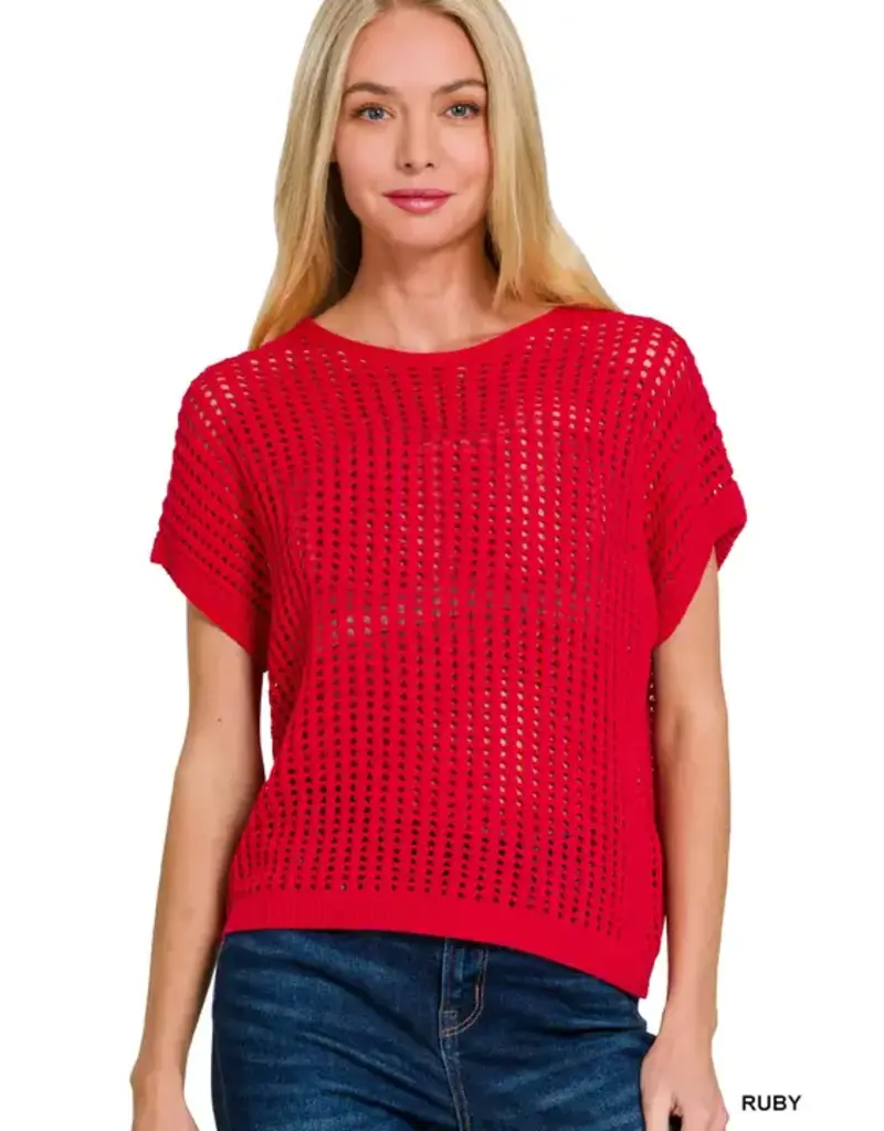 Charlotte  Waffle Crochet Knit  Sweater - Available in 7 colors