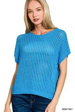 Charlotte  Waffle Crochet Knit  Sweater - Available in 7 colors