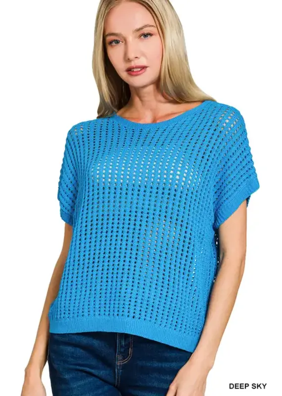 Charlotte  Waffle Crochet Knit  Sweater