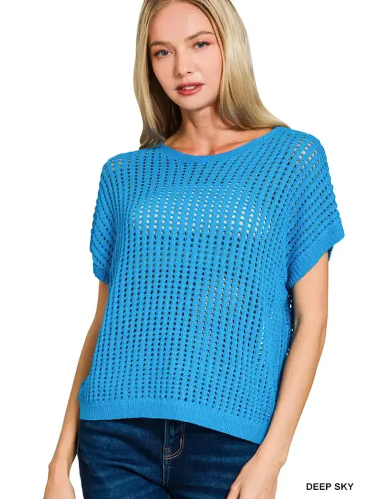 Charlotte  Waffle Crochet Knit  Sweater - Available in 7 colors