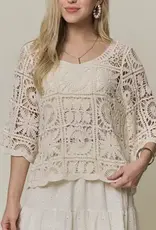 Katherine Open-Knit Square Crochet Top