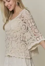 Katherine Open-Knit Square Crochet Top