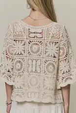 Katherine Open-Knit Square Crochet Top