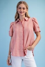 Gingham Check Button Down Top