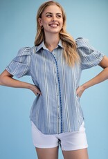 Gingham Check Button Down Top
