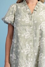 Jenny Floral Embroidered Gingham Dress