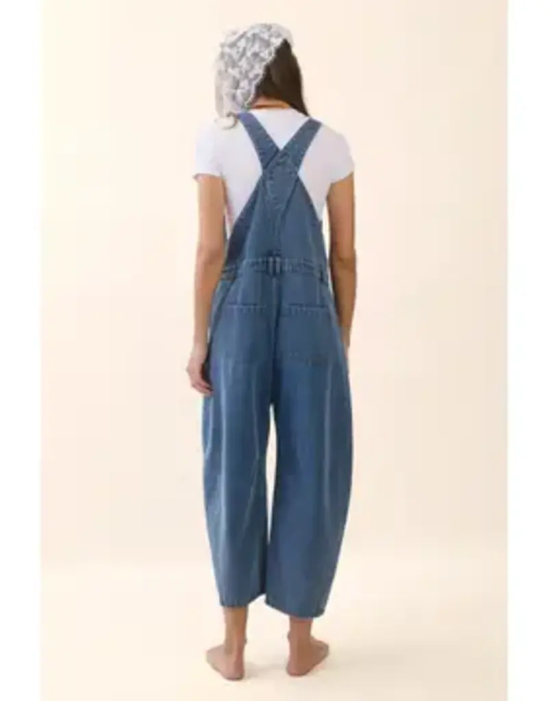Bree Star Patch Denim Barrel Overall